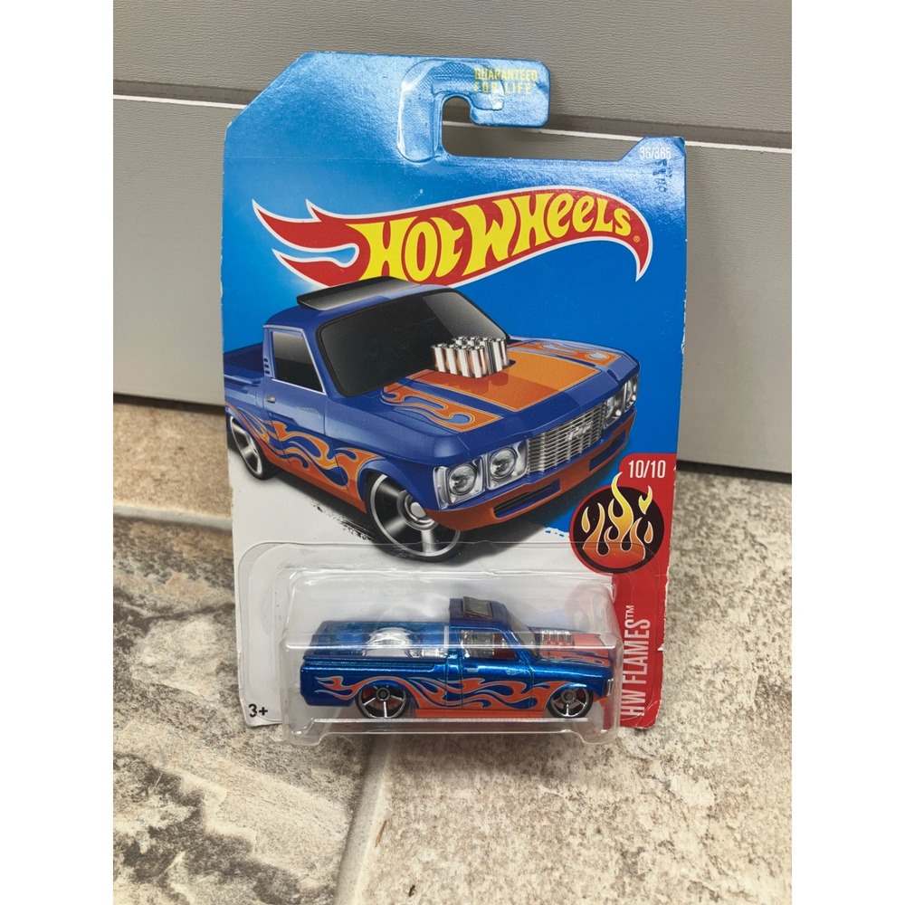 Hot Wheels Custom 72 Chevy LUV Blue HW Flames 10/10 36/365 Diecast Truck 2016